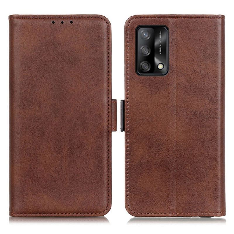 Capa De Couro Para Oppo A74 4G Flip Aba Dupla