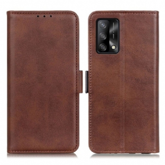 Capa De Couro Para Oppo A74 4G Flip Aba Dupla