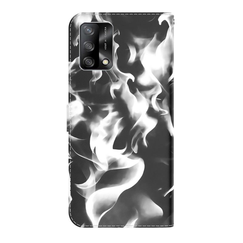 Capa Em Pele Para Oppo A74 4G Padrão Abstrato