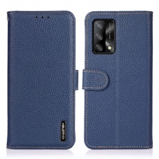 Capa Flip Para Oppo A74 4G Couro Genuíno Khazneh Litchi