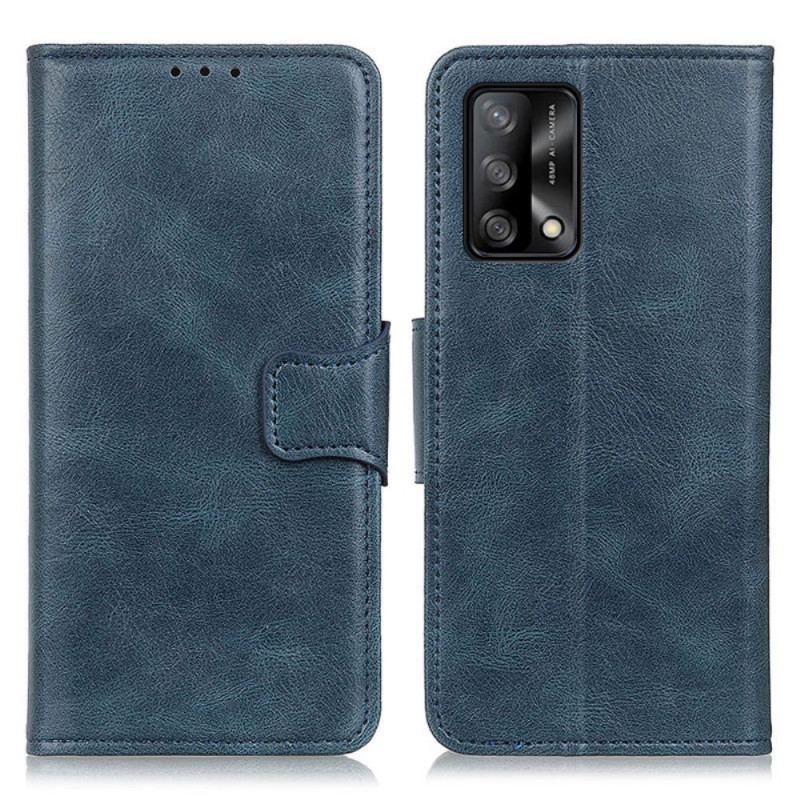 Capa Flip Para Oppo A74 4G Fecho Reversível Efeito Couro