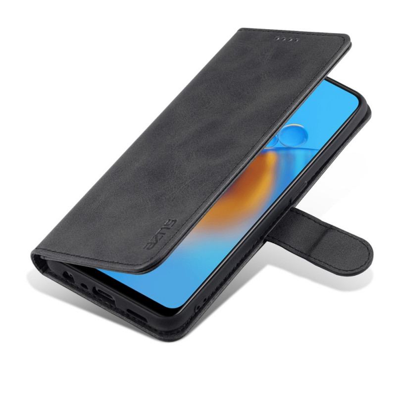 Capa Folio Para Oppo A74 4G Efeito Couro Azns