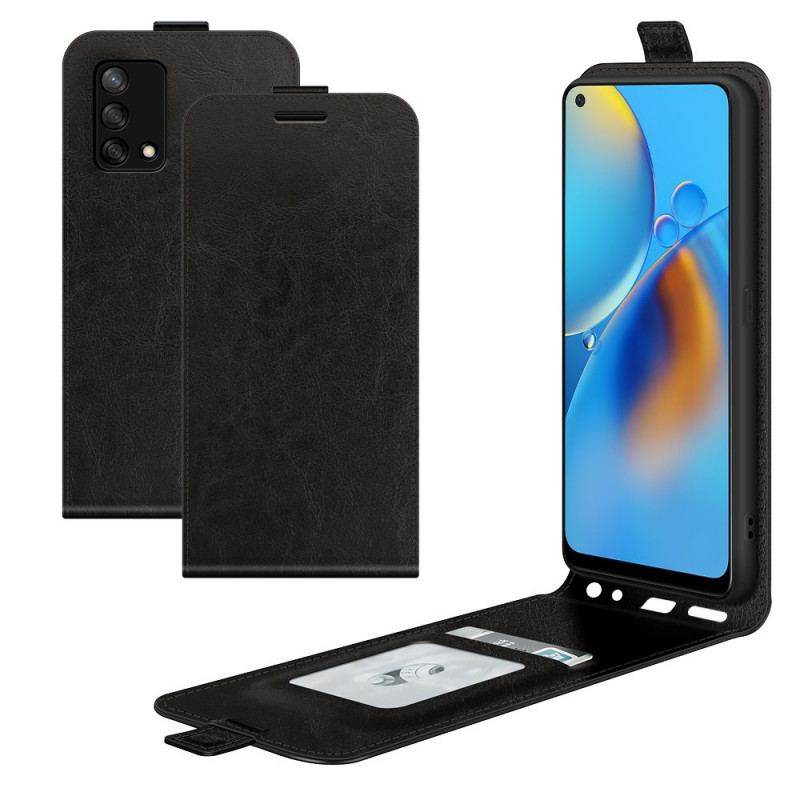 Capa Folio Para Oppo A74 4G Flip Dobrável Retrô