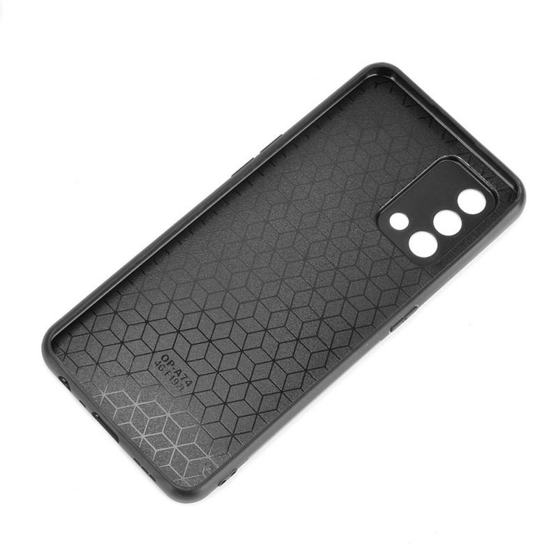 Capa Para Oppo A74 4G Costura De Couro Estilo