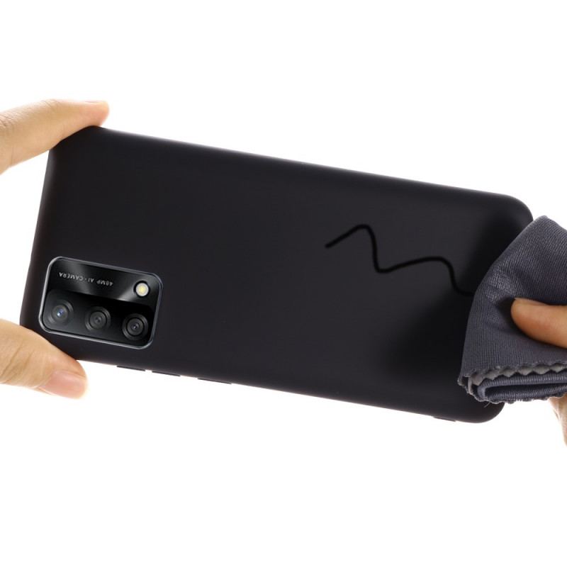 Capa Para Oppo A74 4G Silicone Líquido Com Cordão