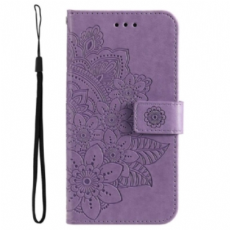 Capa De Couro Para Poco M4 5G De Cordão Mandala Strappy