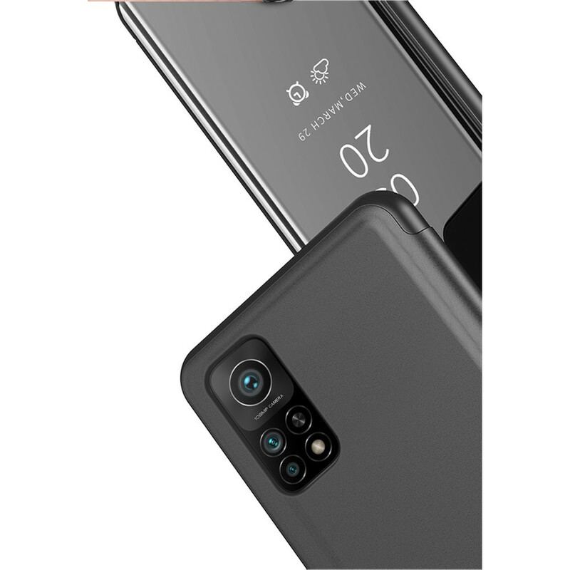 Capa De Celular Para Xiaomi Mi 10T / 10T Pro Espelho E Couro Sintético