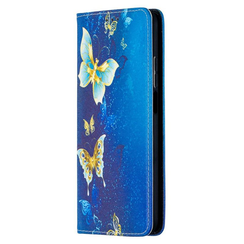 Capa De Celular Para Xiaomi Mi 10T / 10T Pro Flip Borboletas Coloridas