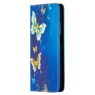 Capa De Celular Para Xiaomi Mi 10T / 10T Pro Flip Borboletas Coloridas