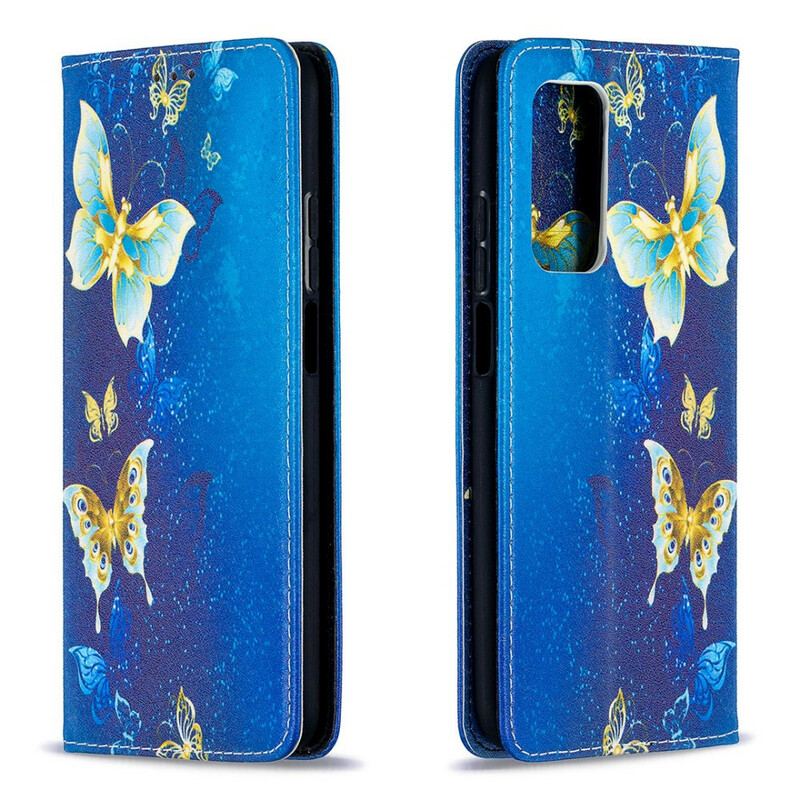 Capa De Celular Para Xiaomi Mi 10T / 10T Pro Flip Borboletas Coloridas