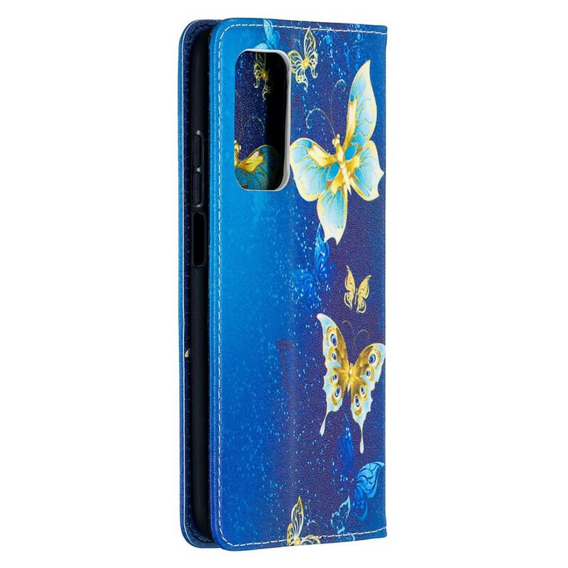 Capa De Celular Para Xiaomi Mi 10T / 10T Pro Flip Borboletas Coloridas