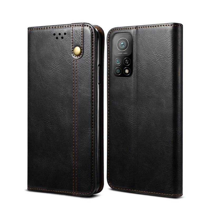 Capa De Celular Para Xiaomi Mi 10T / 10T Pro Flip Couro Sintético Encerado