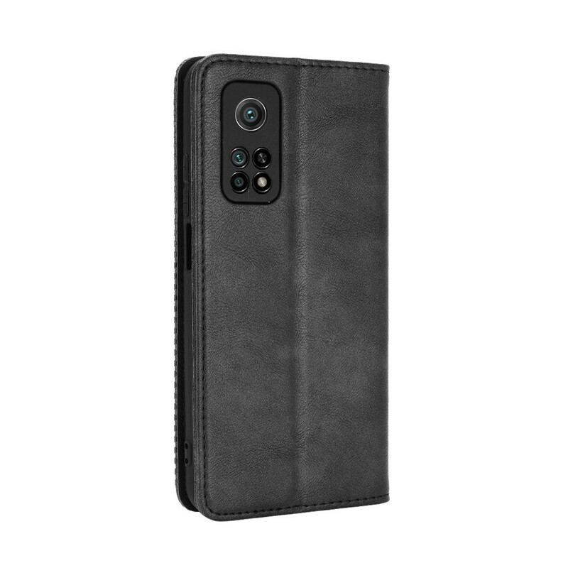 Capa De Celular Para Xiaomi Mi 10T / 10T Pro Flip Efeito Couro Vintage Estilizado