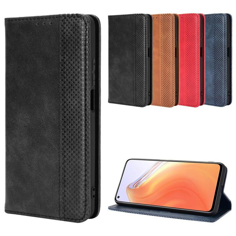 Capa De Celular Para Xiaomi Mi 10T / 10T Pro Flip Efeito Couro Vintage Estilizado