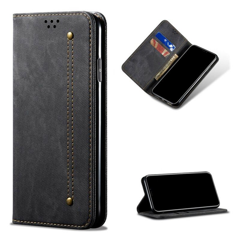 Capa De Celular Para Xiaomi Mi 10T / 10T Pro Flip Tecido Jeans