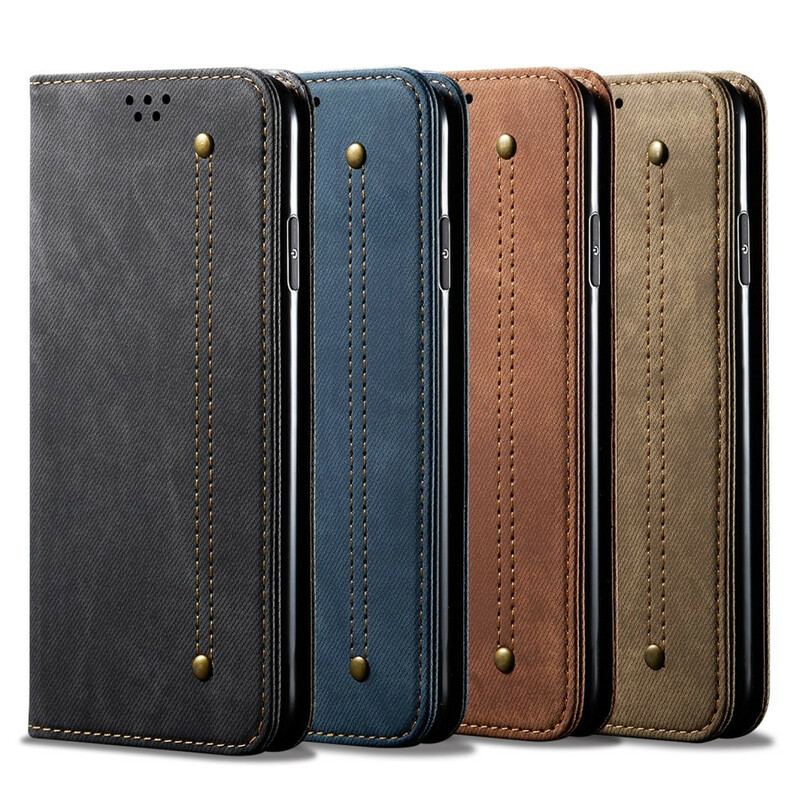 Capa De Celular Para Xiaomi Mi 10T / 10T Pro Flip Tecido Jeans