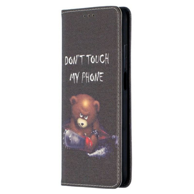 Capa De Celular Para Xiaomi Mi 10T / 10T Pro Flip Urso Perigoso