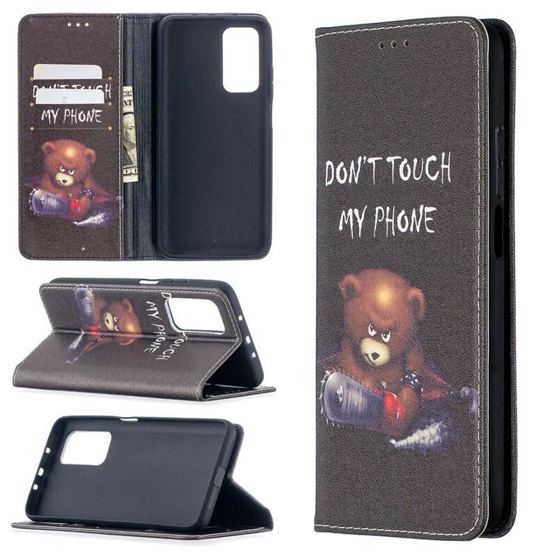 Capa De Celular Para Xiaomi Mi 10T / 10T Pro Flip Urso Perigoso