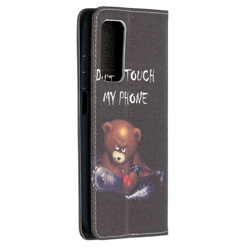 Capa De Celular Para Xiaomi Mi 10T / 10T Pro Flip Urso Perigoso