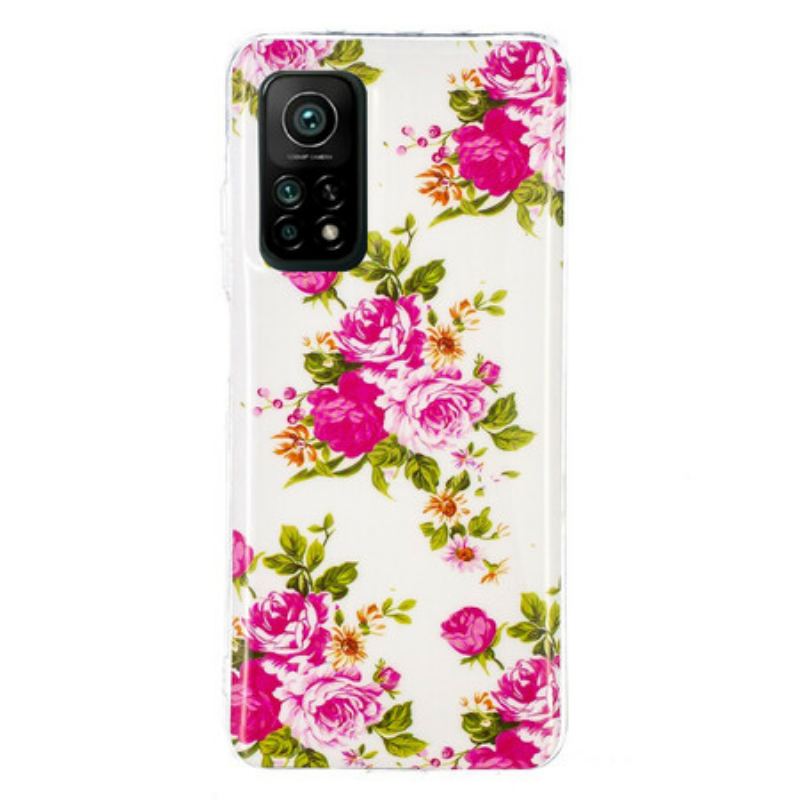 Capa De Celular Para Xiaomi Mi 10T / 10T Pro Flores Da Liberdade Fluorescentes