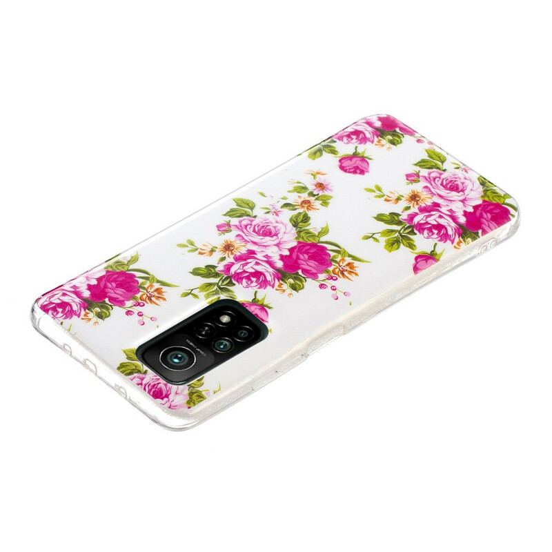 Capa De Celular Para Xiaomi Mi 10T / 10T Pro Flores Da Liberdade Fluorescentes