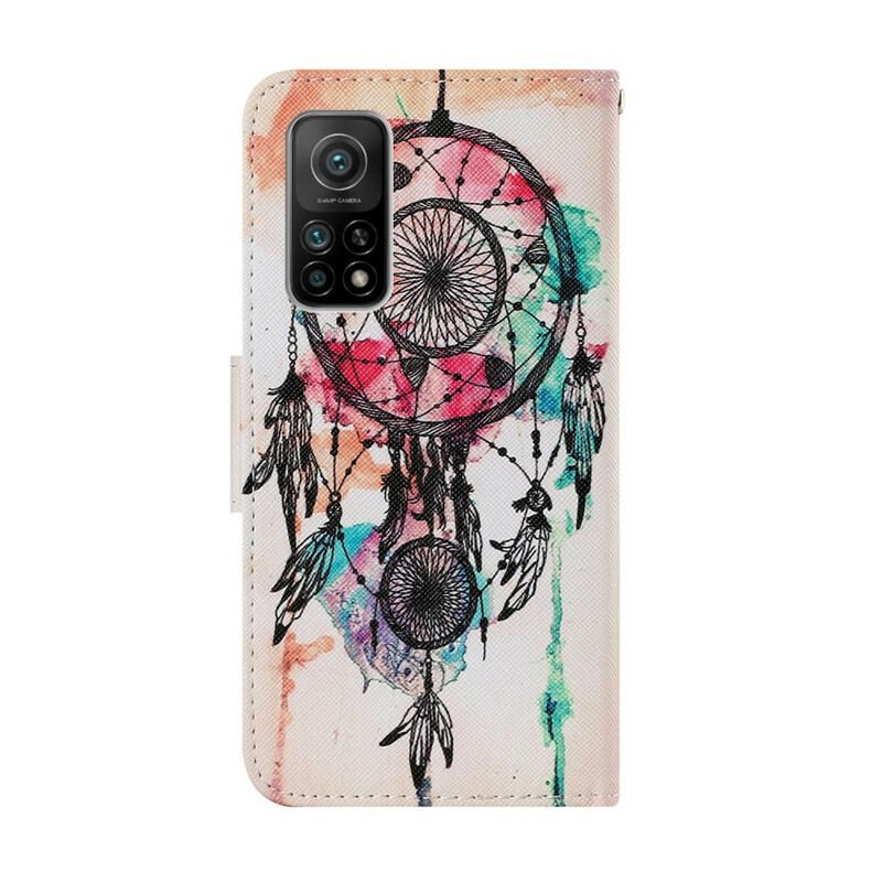 Capa De Couro Para Xiaomi Mi 10T / 10T Pro Aquarela Apanhador De Sonhos