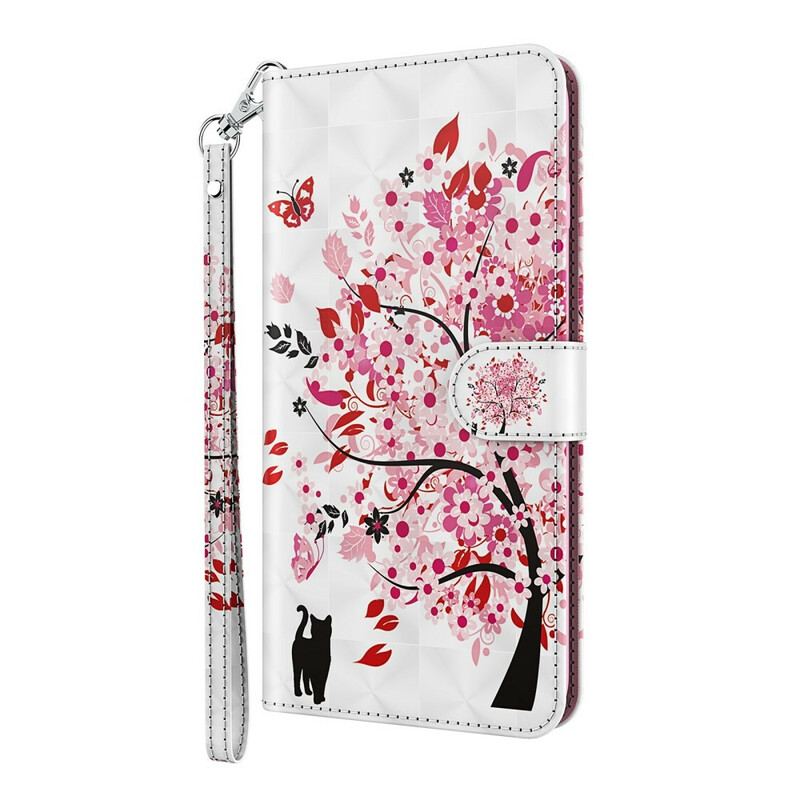 Capa De Couro Para Xiaomi Mi 10T / 10T Pro Árvore Rosa