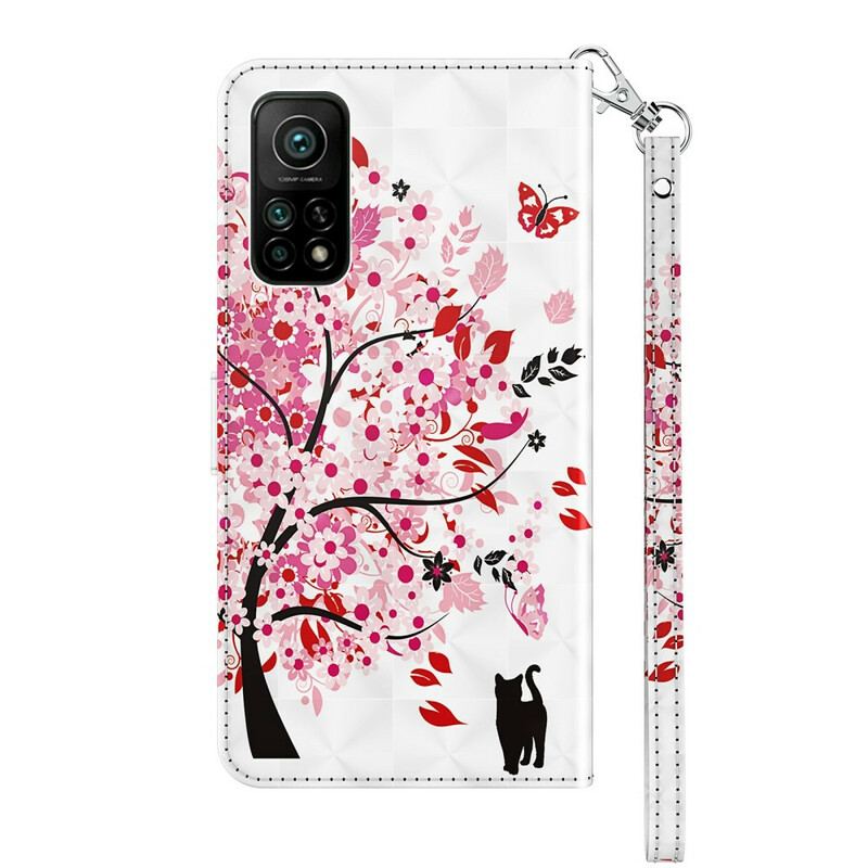 Capa De Couro Para Xiaomi Mi 10T / 10T Pro Árvore Rosa