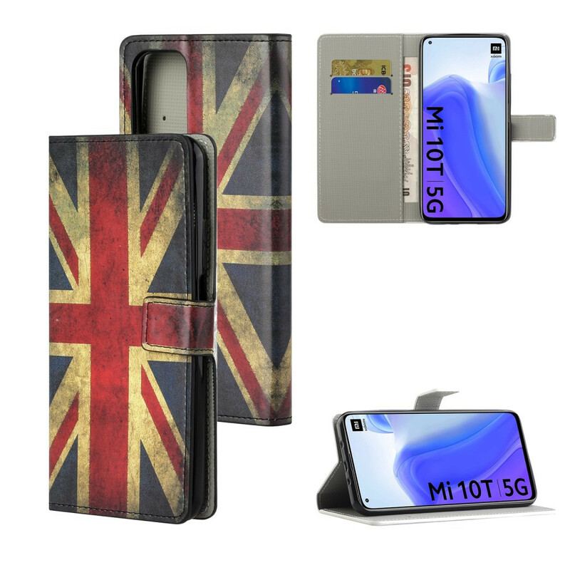 Capa De Couro Para Xiaomi Mi 10T / 10T Pro Bandeira Da Inglaterra