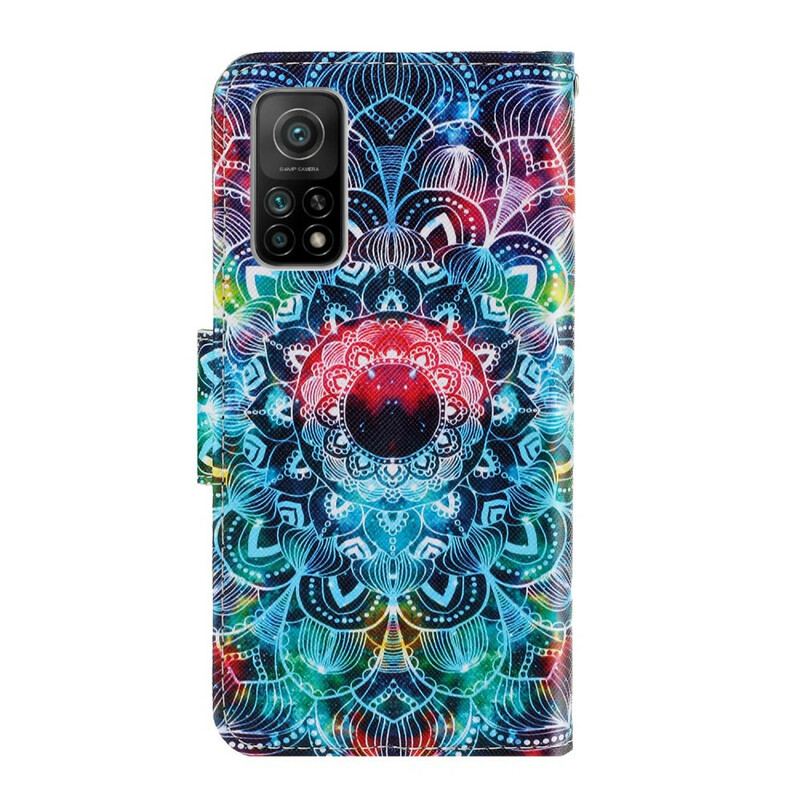 Capa De Couro Para Xiaomi Mi 10T / 10T Pro De Cordão Mandala De Tiras Chamativas