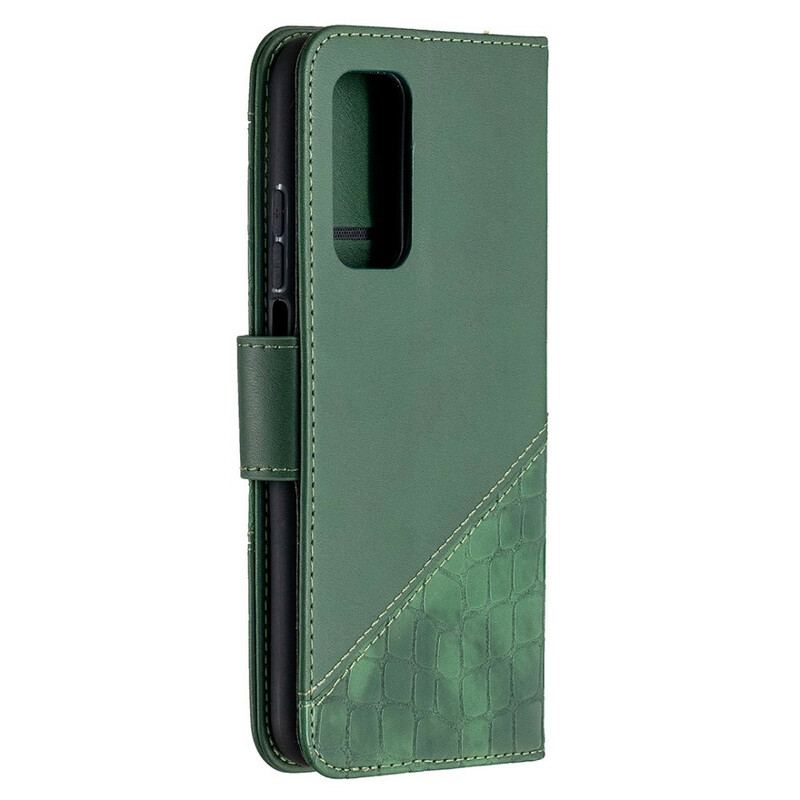 Capa De Couro Para Xiaomi Mi 10T / 10T Pro Efeito Clássico De Pele De Crocodilo