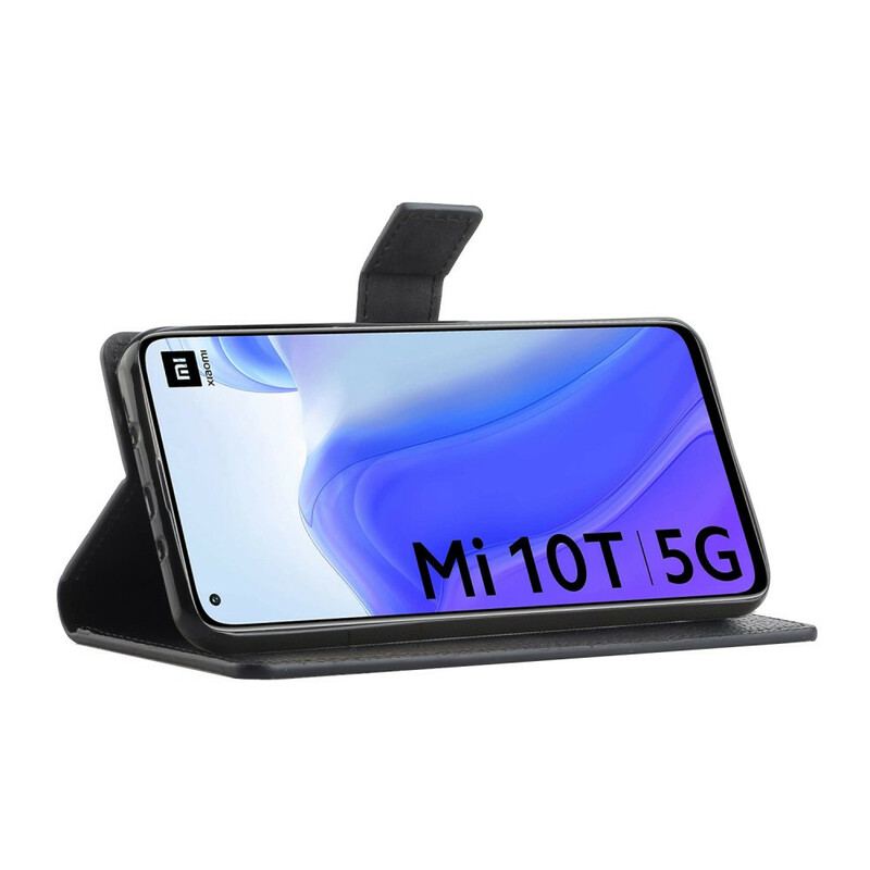 Capa De Couro Para Xiaomi Mi 10T / 10T Pro Lichia Simples