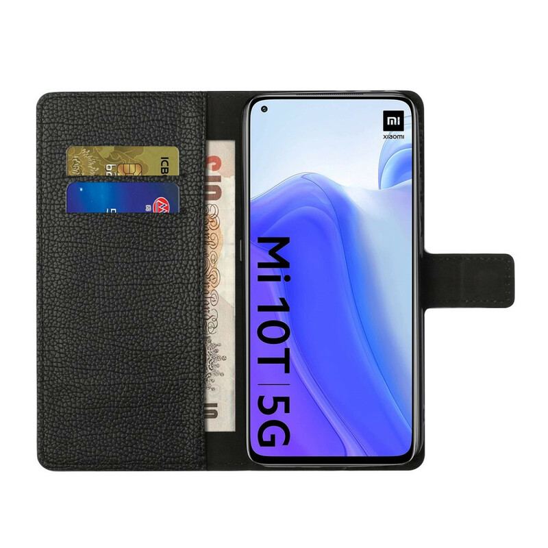 Capa De Couro Para Xiaomi Mi 10T / 10T Pro Lichia Simples