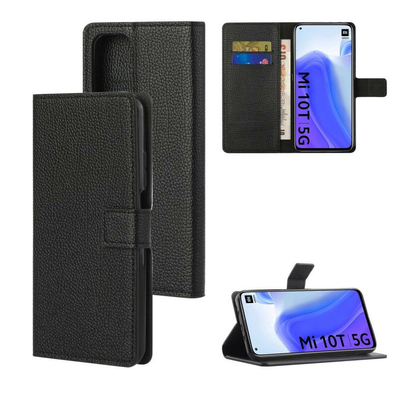 Capa De Couro Para Xiaomi Mi 10T / 10T Pro Lichia Simples