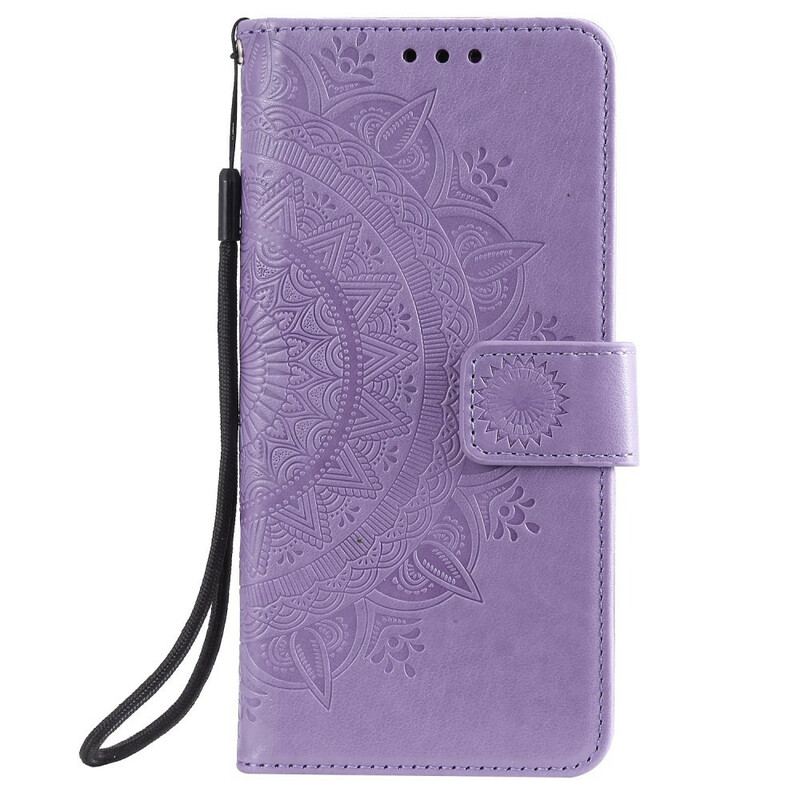 Capa De Couro Para Xiaomi Mi 10T / 10T Pro Mandala Do Sol