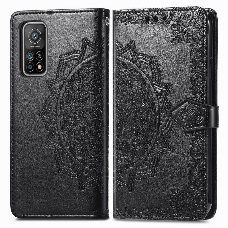 Capa De Couro Para Xiaomi Mi 10T / 10T Pro Mandala Idade Média