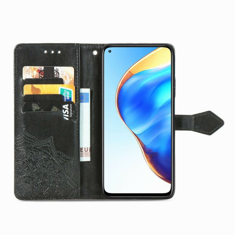 Capa De Couro Para Xiaomi Mi 10T / 10T Pro Mandala Idade Média