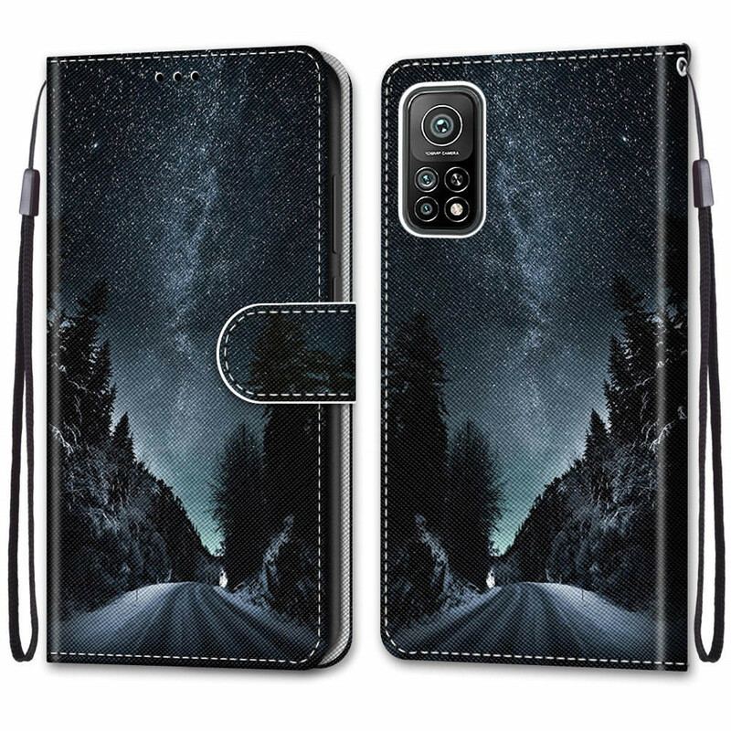 Capa De Couro Para Xiaomi Mi 10T / 10T Pro Natureza Misteriosa