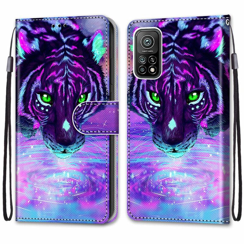 Capa Em Pele Para Xiaomi Mi 10T / 10T Pro Felino Mágico