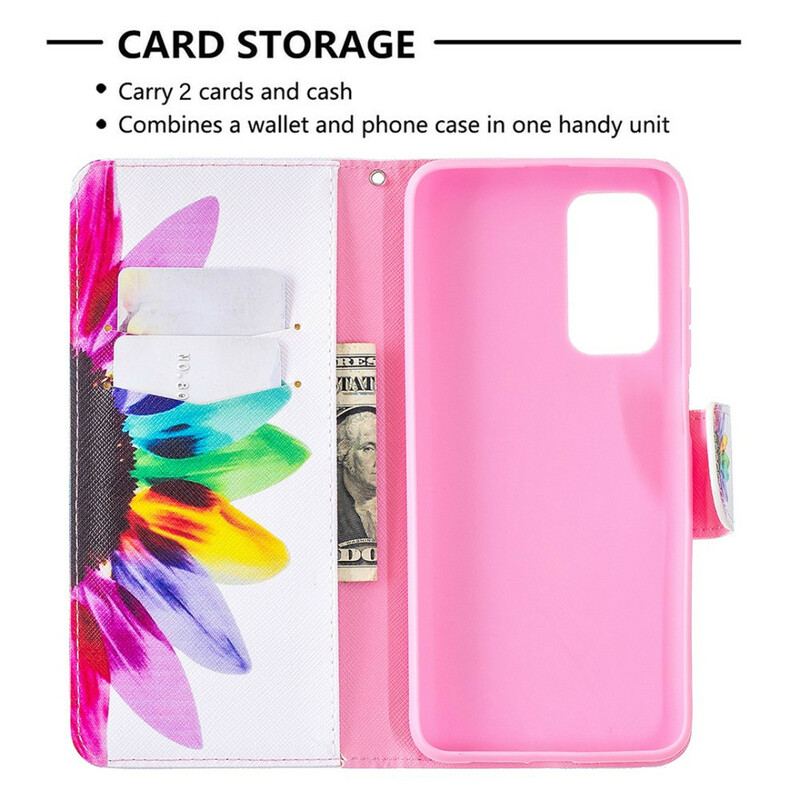 Capa Flip Para Xiaomi Mi 10T / 10T Pro Aquarela Flor Profissional