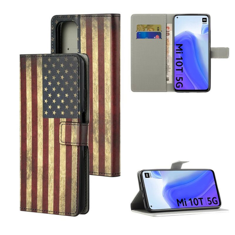 Capa Flip Para Xiaomi Mi 10T / 10T Pro Bandeira Americana