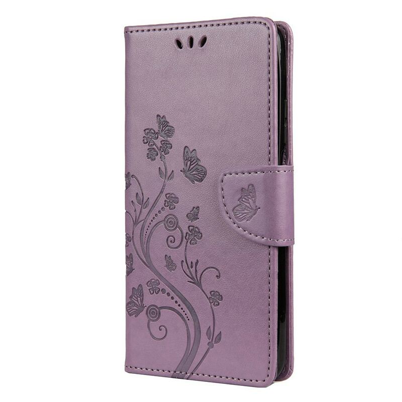 Capa Flip Para Xiaomi Mi 10T / 10T Pro Borboletas E Flores Asiáticas