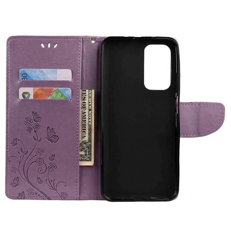 Capa Flip Para Xiaomi Mi 10T / 10T Pro Borboletas E Flores Asiáticas