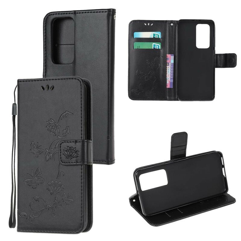 Capa Flip Para Xiaomi Mi 10T / 10T Pro Borboletas E Flores Asiáticas