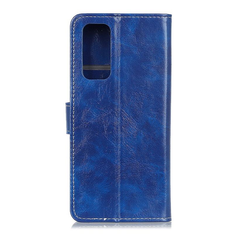 Capa Flip Para Xiaomi Mi 10T / 10T Pro Costuras Brilhantes E Expostas