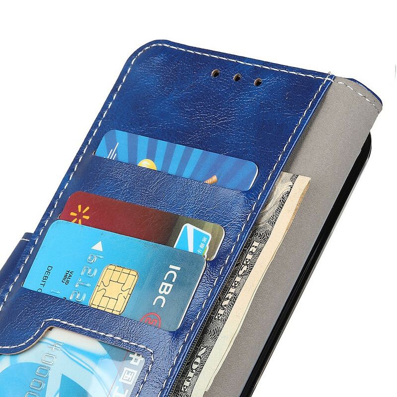 Capa Flip Para Xiaomi Mi 10T / 10T Pro Costuras Brilhantes E Expostas