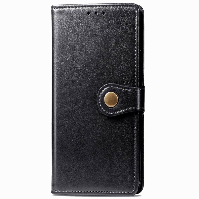 Capa Flip Para Xiaomi Mi 10T / 10T Pro Couro Falso E Fecho Vintage