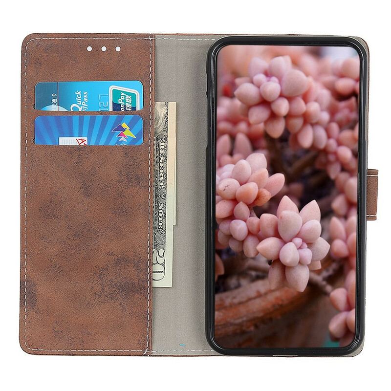 Capa Flip Para Xiaomi Mi 10T / 10T Pro Efeito Couro Vintage