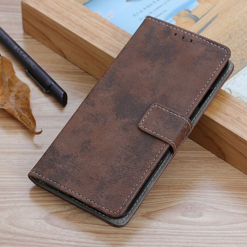 Capa Flip Para Xiaomi Mi 10T / 10T Pro Efeito Couro Vintage