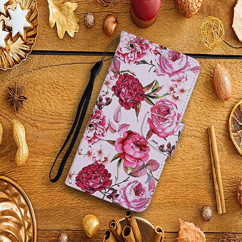 Capa Flip Para Xiaomi Mi 10T / 10T Pro Flores Magistrais Com Alça